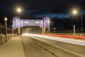 Burrard Street Bridge at night. Vancouver, Canada. Royalty Free Stock Photo