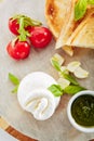 Burrata, Burata or Fresh Mozzarella Cheese Royalty Free Stock Photo