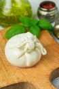 Burrata. Italian delicacy soft cheese