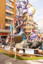 Burriana, Spain 18-03-2023: View of the sculpted monument for its exhibition and its burning in the Burriana fallas