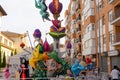 Burriana, Spain 18-03-2023: View of the sculpted monument for its exhibition and its burning in the Burriana fallas