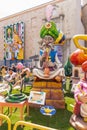 Burriana, Spain 18-03-2023: View of the sculpted monument for its exhibition and its burning in the Burriana fallas