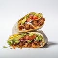 Vibrant Burrito Photography With Swirling Vortexes On White Background