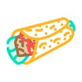 burrito fast food color icon vector illustration