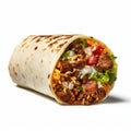 High Resolution Burrito Roll On White Surface