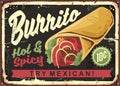 Burrito vintage restaurant sign Royalty Free Stock Photo