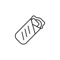 Burrito Wrap Minimalistic Flat Line Outline Stroke Icon Pictogram Symbol