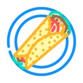burritos mexican cuisine color icon vector illustration