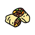 burritos mexican cuisine color icon vector illustration