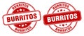 Burritos stamp. burritos label. round grunge sign