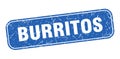 burritos stamp. burritos square grungy isolated sign.