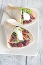 Burritos on the white plate Royalty Free Stock Photo