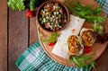 Burritos wraps with minced beef and vegetables Royalty Free Stock Photo