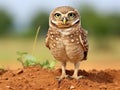 Ai Generated illustration Wildlife Concept of burrowing owl in Brazil.