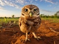 Ai Generated illustration Wildlife Concept of burrowing owl in Brazil.