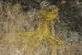 Native Aboriginal Rock Art in Australia Depicting a Kangaroo