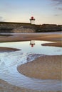 Burry Port Lighthouse at twilight Royalty Free Stock Photo