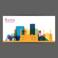 Bursa colorful architecture vector illustration