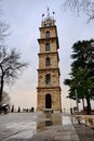 Bursa Tophane district with old watch tower established by ottoman empire.