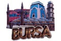 Bursa Turkey souvenir fridge magnet isolated on white background