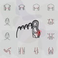 bursitis, toe, pain icon. Universal set of plastic surgery, epilation for website design and development, app development Royalty Free Stock Photo