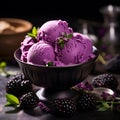 A burst of berry goodness awaits in this image of Blackberry Ice Cream by AI generated