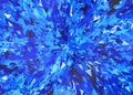 Burst of blue broken particle crystal