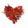 Burst of broken heart on white backgrounds Royalty Free Stock Photo