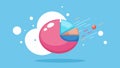 A burst bubble with data floating away like a popped bubble.. Vector illustration. Royalty Free Stock Photo