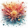 Burst of bubbles popping in the air, adding a playful and effer Royalty Free Stock Photo