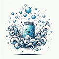 Burst of bubbles popping in the air, adding a playful and effer Royalty Free Stock Photo