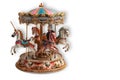 In a burst of colors, carousel horses spin with whimsy and magic. Shadow for 3d effect. Copy space