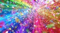 A burst of confetti cannons unleashing a rainbow of colors creating a magical moment of celebratio