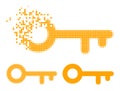 Burst Dotted Key Icon with Halftone Version Royalty Free Stock Photo