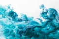 A burst of electric turquoise colors dancing across a clean white background Royalty Free Stock Photo