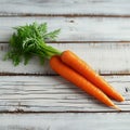 A burst of freshness orange carrot on a clean wooden surface