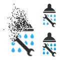 Burst and Halftone Dotted Shower Plumbing Icon