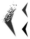 Burst and Halftone Pixel Arrowhead Left Icon
