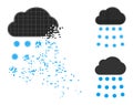 Burst and Halftone Pixel Rain Cloud Icon Royalty Free Stock Photo