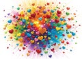 A Burst of Joy Abstract Heart Explosion Canvas Generative AI Art for a Dynamic Home Decor Piece