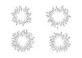 Burst line vector icon, sun drawn, star set, retro circle sunshine, black doodle starburst element. Simple illustration