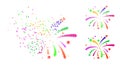 Burst Pixel Fireworks Glyph with Halftone Version