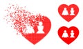 Burst Pixelated Love Heart Glyph with Halftone Version