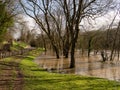 Burst river bank near Ironbridge Royalty Free Stock Photo