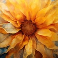 Burst of Sunshine: A Close-up of a Golden Sunflower Petal