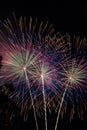 Fireworks trio Royalty Free Stock Photo
