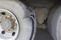 Burst tire truck