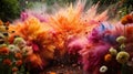 Burst of Vibrant Colors in Serene Garden Royalty Free Stock Photo