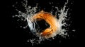burst water splash on black background Royalty Free Stock Photo