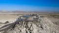 Bursting the bubble mud volcanoes, Gobustan Azerbaijan Royalty Free Stock Photo